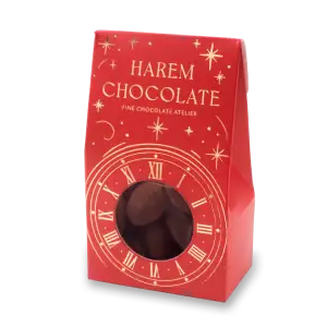 1. Traditional Turkish Harem Chocolate in festive red packaging with clock design, perfect for gifting and celebrations.
