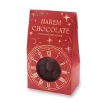 Delicious Harem Chocolate with a festive red packaging featuring a clock design and star motifs, perfect for gifting or celebrating special occasions.