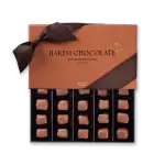 Luxurious box of Harem Chocolate with assorted fine chocolates in elegant brown packaging, perfect for gifting. Fast shipping from Turkey available.