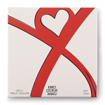 1. Bright red and white box of Turkish chocolate with a heart and ribbon design, highlighting love and sweetness.