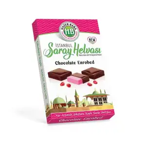 Pomegranate Flavored Chocolate Covered Saray Halva - HazerBaba