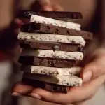 Rich chocolate bars with various flavors stacked, handmade and traditional Turkish sweets, perfect for gifting or enjoying Turkish confectionery delights from Shop of Turkey.