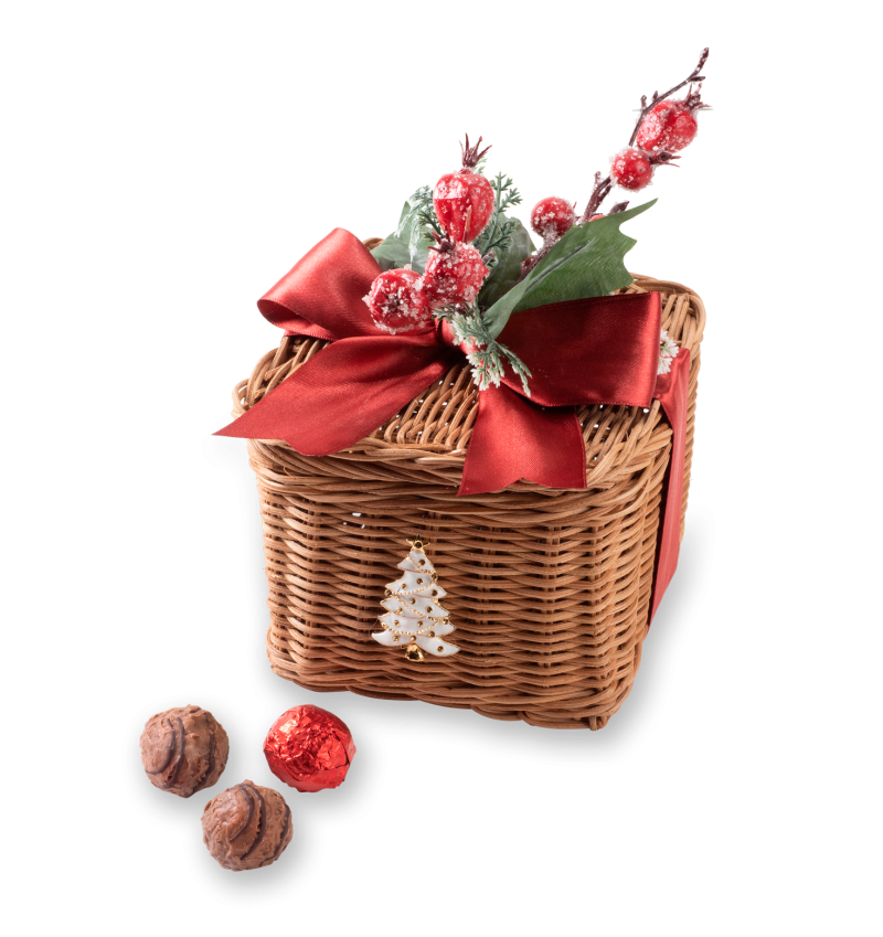 Rattan Cube Box Milk Truffle Chocolate - Harem Chocolate