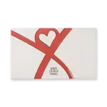 1. Red and white box with a heart design, promoting Turkish children's charity organization, Kırmızı Çocuklar Derneği, emphasizing love and care for children in Turkey.