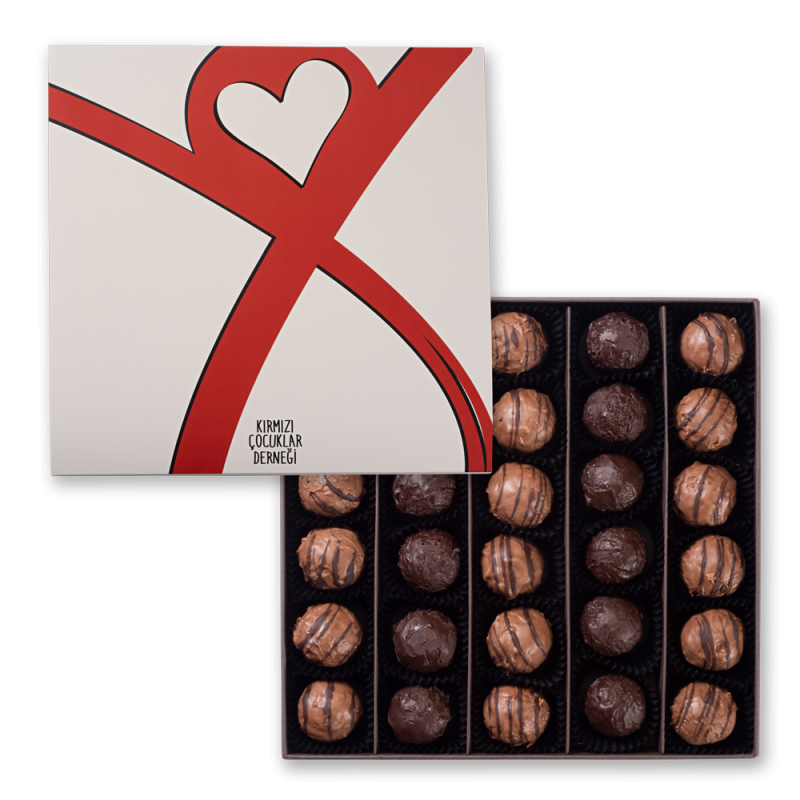 Red Children Box Truffle Chocolate | Milk & Dark - Harem Chocolate