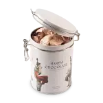 Premium Turkish chocolates in a stylish tin container with elegant illustrations, ideal for gift-giving or personal indulgence from Turkey.
