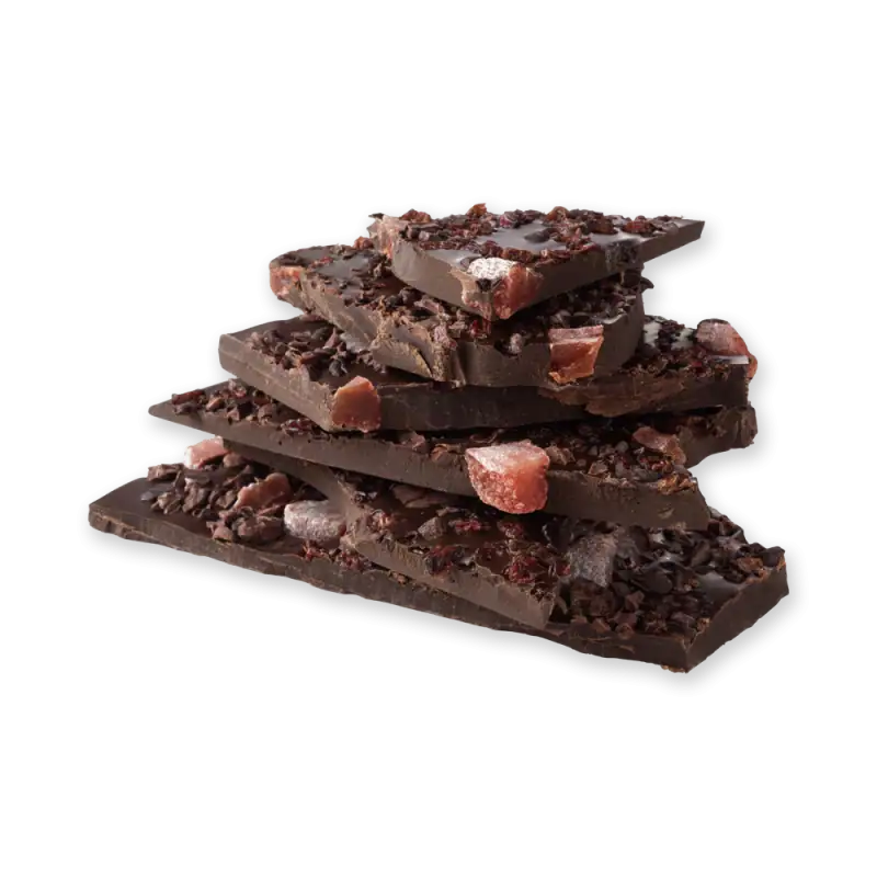 Rich dark chocolate bark with crushed nuts and dried fruits, high-quality Turkish confectionery perfect for gifts or personal indulgence, fast shipping from Turkey available.