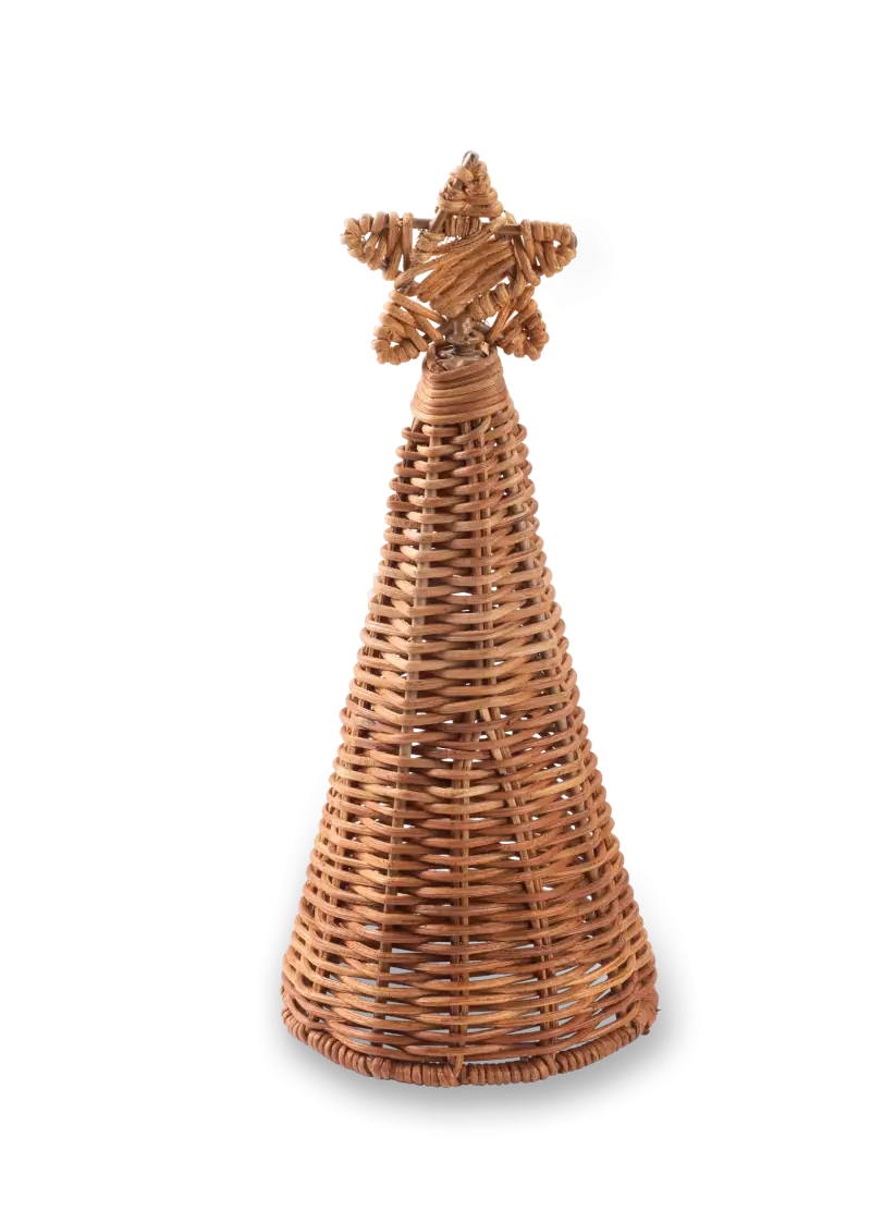 Handmade woven wicker angel ornament from Turkey, ideal for home decor or holiday decorations, showcasing traditional craftsmanship.