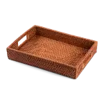 Handwoven brown rattan basket for organizing or serving, lightweight and durable. Perfect for kitchen, home decor, or gift use. Stylish and functional storage solution from Shop of Turkey.