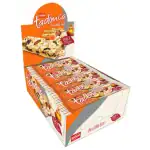 Creamy nut and fruit bar with almonds, hazelnuts, and dried fruits in a bright orange packaging. Perfect for snack lovers seeking Turkish treats.