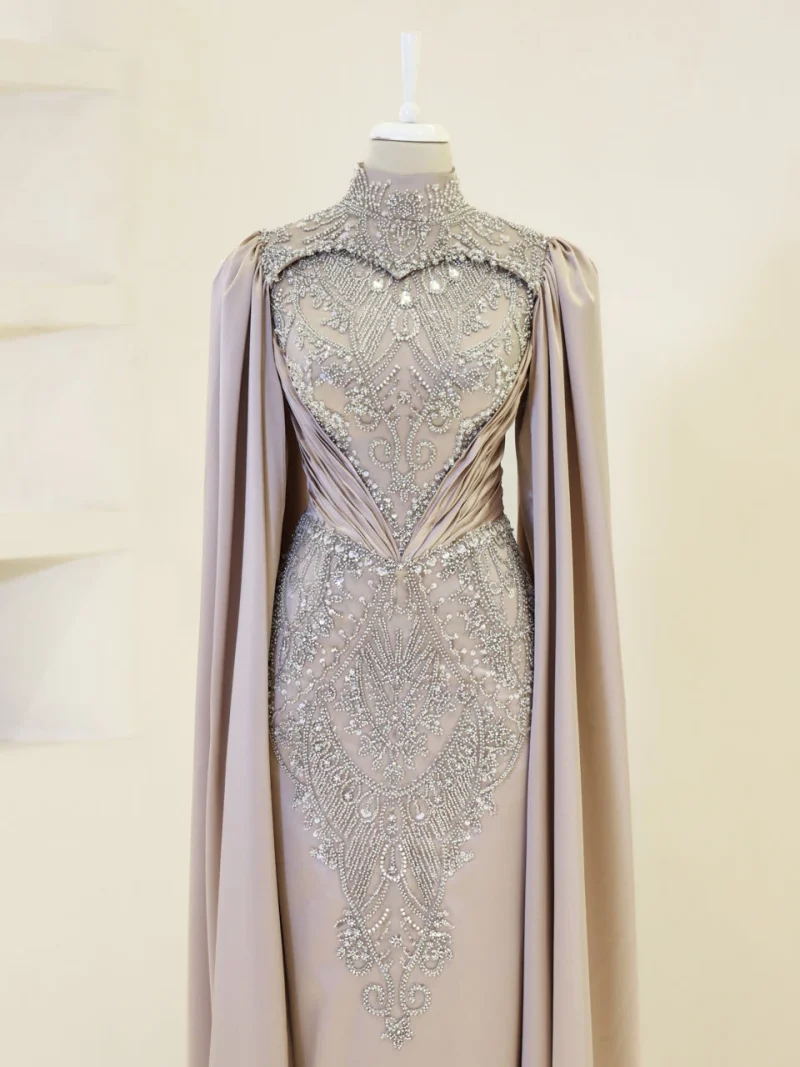 Couture Lysine Modest Evening Dress