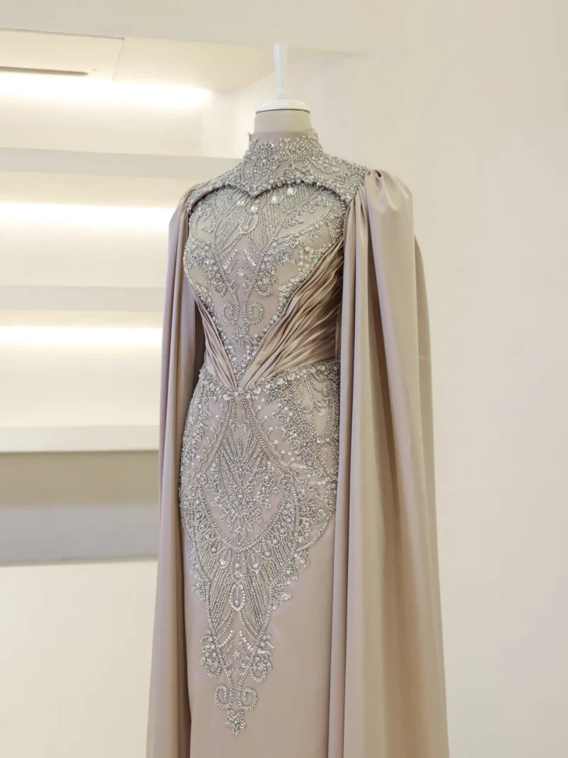 Couture Lysine Modest Evening Dress