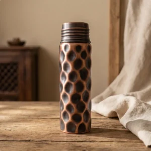 Black Çökertme Copper Flask (1 Liter) - from Gaziantep