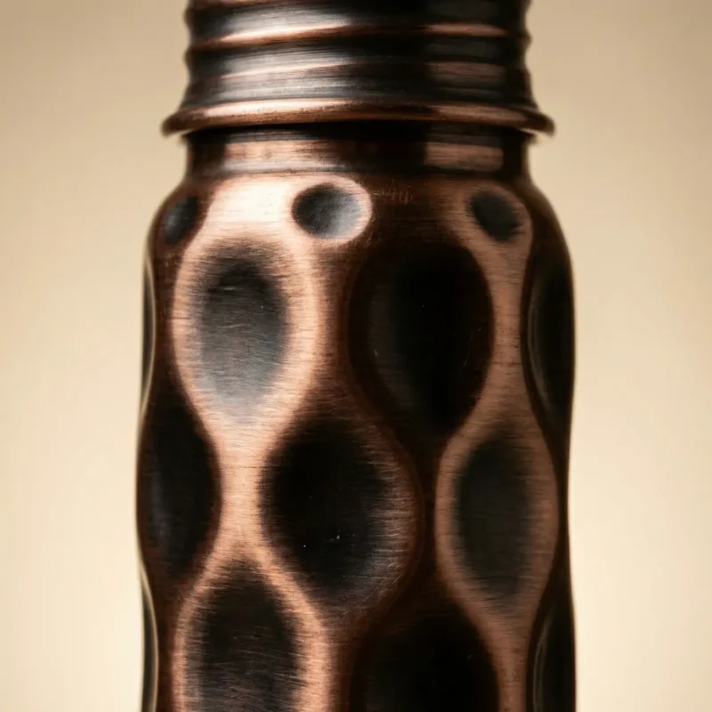 Black, Çökertme Copper Flask (550ml) - from Gaziantep