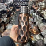 Black, Çökertme Copper Flask (550ml) - from Gaziantep