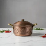 Black Embroidered Copper Pot - from Gaziantep