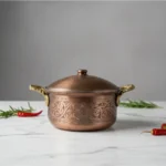 Black Embroidered Copper Pot - from Gaziantep