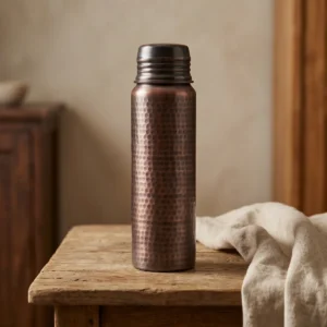 Black Forged Copper Flask - from Gaziantep