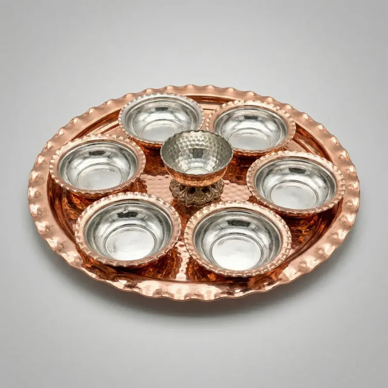 Copper Breakfast Set (8 Pieces) - from Gaziantep