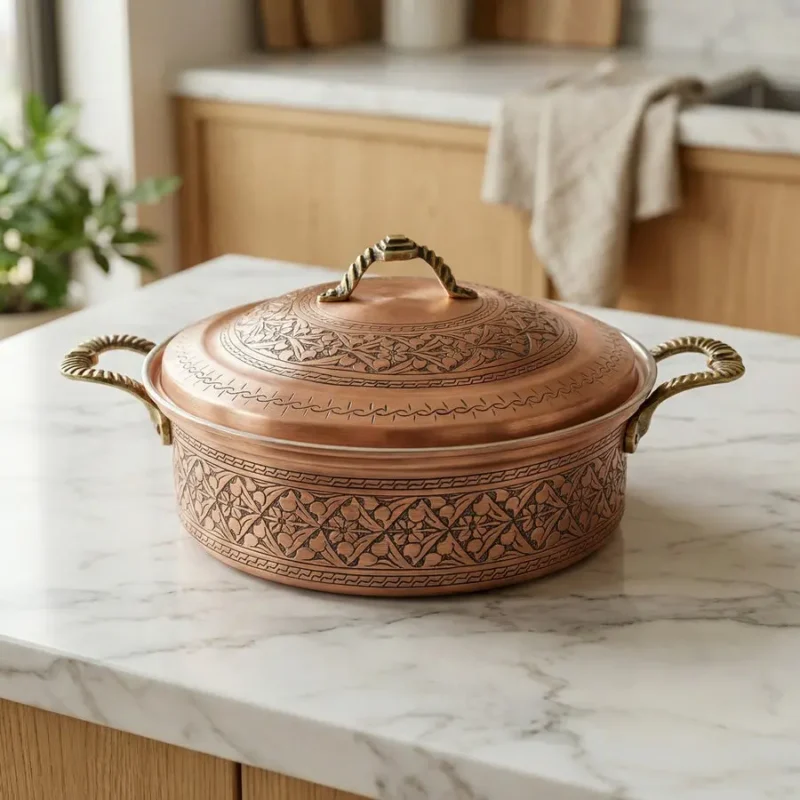 Embroidered Copper Rice Pot - from Gaziantep Embroidered Copper Rice Pot - from Gaziantep