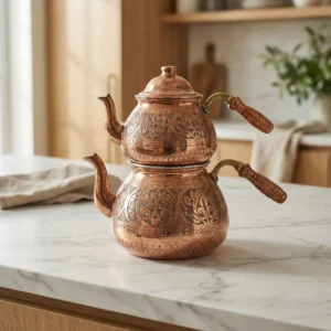 Embroidered Copper Teapot (Large) - from Gaziantep