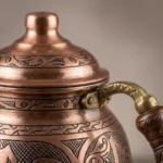 Ottoman Embroidered Copper Teapot - from Gaziantep