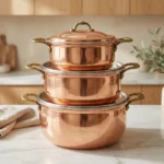 Oval Shiny Copper Cookware Set - from Gaziantep