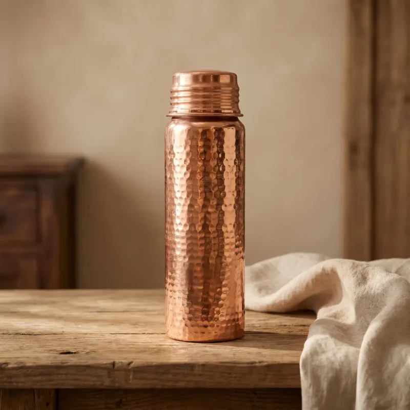 Red Hammered Copper Flask - from Gaziantep Red Hammered Copper Flask - from Gaziantep