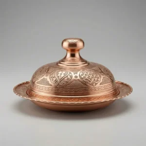 Round Pure Copper Serving Dish - from Gaziantep