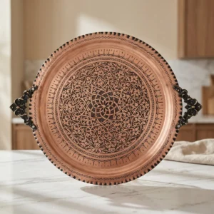 Specially Engraved Copper Tray (38cm) - from Gaziantep