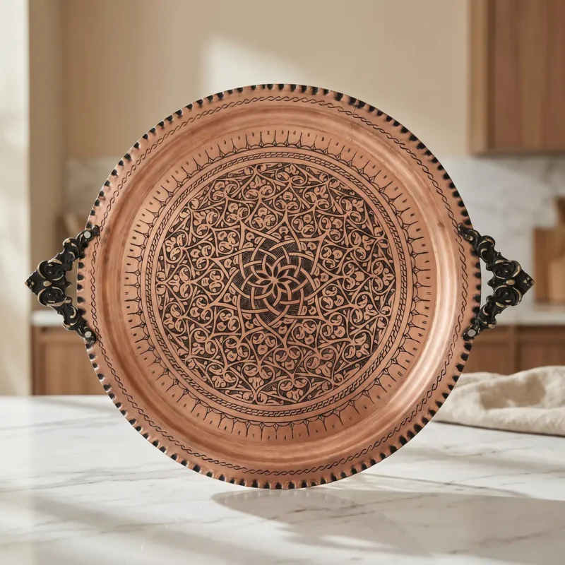 Specially Engraved Copper Tray (38cm) - from Gaziantep Specially Engraved Copper Tray (38cm) - from Gaziantep