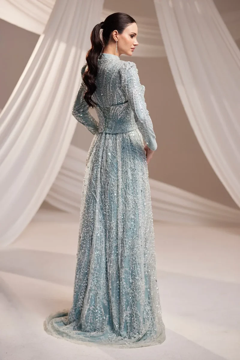 Aurelvine Hijab Evening Dress - Beaded Layered Silhouette 2026