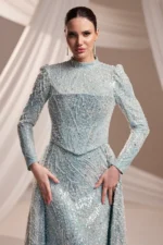 Aurelvine Hijab Evening Dress - Beaded Layered Silhouette 2026