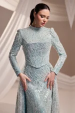 Aurelvine Hijab Evening Dress - Beaded Layered Silhouette 2026