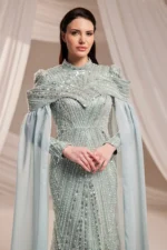 Brelvaine Modest Formal Dress - Beaded Cape Evening Gown 2026