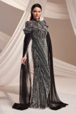 Brelvaine Modest Formal Dress - Beaded Cape Evening Gown 2026