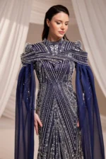 Brelvaine Modest Formal Dress - Beaded Cape Evening Gown 2026