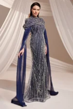 Brelvaine Modest Formal Dress - Beaded Cape Evening Gown 2026