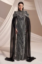 Brelvaine Modest Formal Dress - Beaded Cape Evening Gown 2026