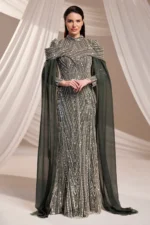 Brelvaine Modest Formal Dress - Beaded Cape Evening Gown 2026