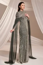 Brelvaine Modest Formal Dress - Beaded Cape Evening Gown 2026