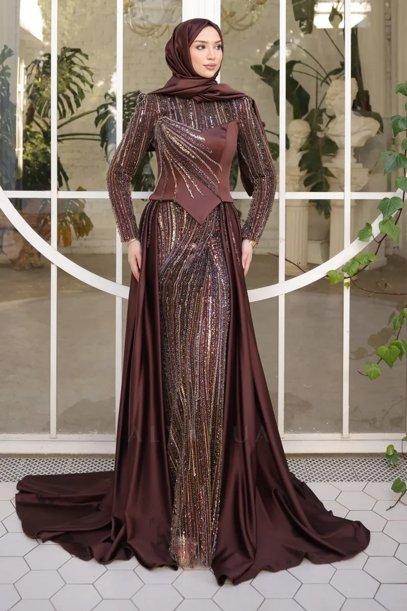 Brevelle Modest Formal Dress - Beaded Cape Detail 2026