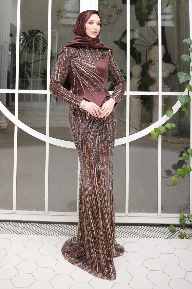 Brevelle Modest Formal Dress - Beaded Cape Detail 2026