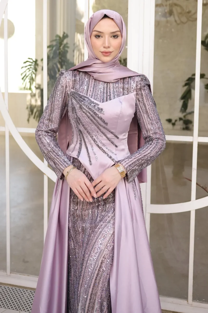 Brevelle Modest Formal Dress - Beaded Cape Detail 2026