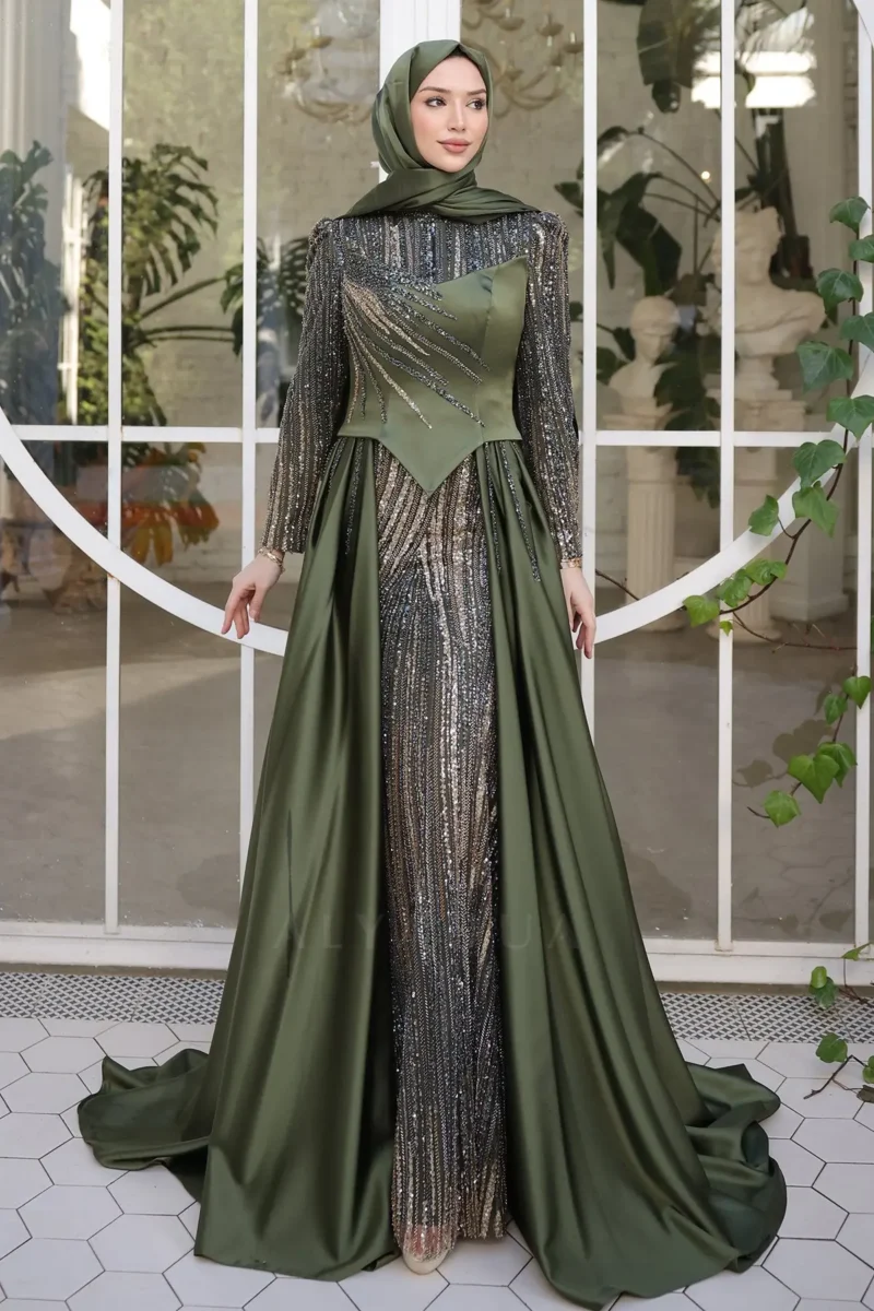 Brevelle Modest Formal Dress - Beaded Cape Detail 2026
