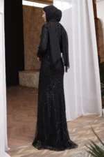 Brocelle Hijab Evening Dress - Heavily Embroidered Beadwork 2026