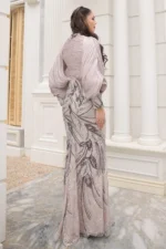 Caelara Modest Formal Dress - Draped Shawl Stone Embellishments 2026