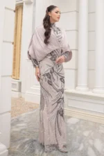 Caelara Modest Formal Dress - Draped Shawl Stone Embellishments 2026