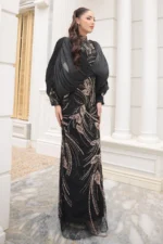 Caelara Modest Formal Dress - Draped Shawl Stone Embellishments 2026