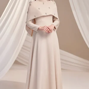 Calvara Modest Formal Dress - Detachable Cape Shoulders 2026